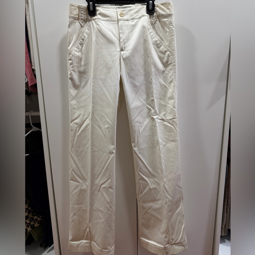 Banana Republic Cream Pinstripe Pants